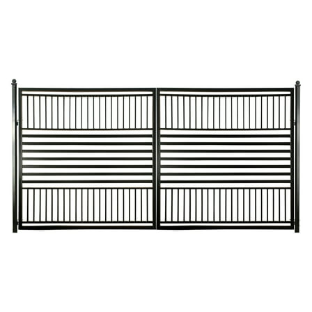 ALEKO Modern Garden Steel Dual Swing Driveway Gate Barcelona Style 12 x 6 feet