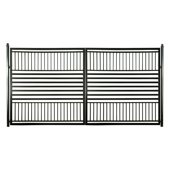 ALEKO Modern Garden Steel Dual Swing Driveway Gate Barcelona Style 14 x 6 feet