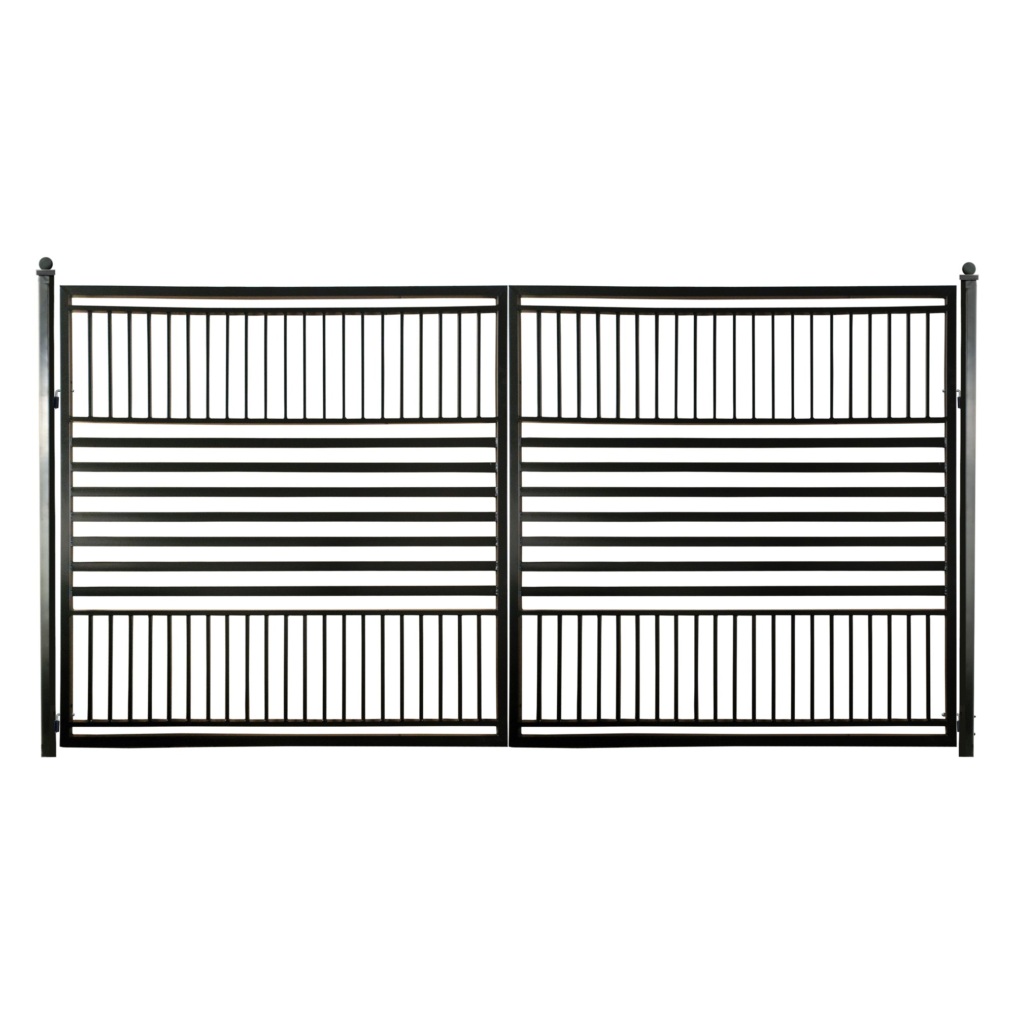 ALEKO Modern Garden Steel Dual Swing Driveway Gate Barcelona Style 12 x 6 feet