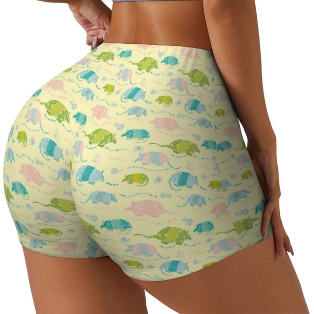 Fotbe Armadillo Floral Shorts Sin Costuras – Shorts Deportivos de Cintura Alta para Mujer, Elásticos para Gimnasio, Yoga, Running o Ciclismo-XX-Large