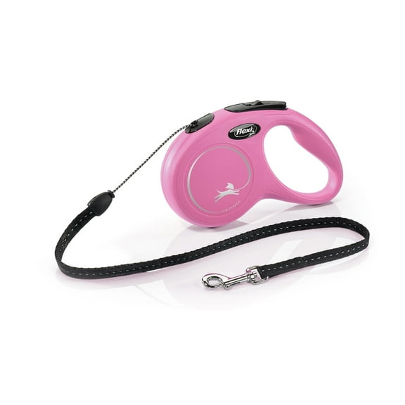 Flexi New Classic Cord 16 Ft Polyester Reflective Retractable Dog Leash, Pink, 1 Piece