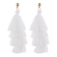 thumbnail image 1 of Pendientes de borla Candelabro Minnieouse 4 capas Paja bohemia Blanco, 1 of 6