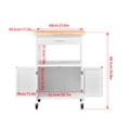 thumbnail image 7 of Kitchen Island on Wheels, Large Kitchen Island with Storage Drawers, Rolling Island for Kitchen with Wooden Countertop, Tower Rack, Lockable Wheels, White, 7 of 7
