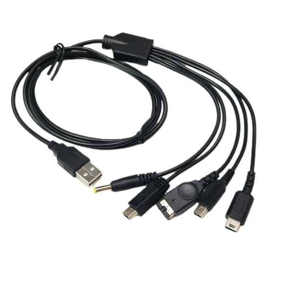 1.2m 5 in 1 USB Charger Cable Fast Charging Cord for GBA SP/3DS/for NDSL/WiiU/fo