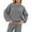Gray, variant on Women's Loose Solid Color Short Round Neck Pullover Long Sleeve Knit, Comfortable and Casual Sweater, Short Length Design, Perfect for High-Waisted Bottoms, Soft Knit for Women,Yellow,S