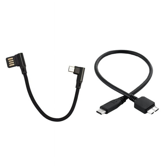 15cm -USB 5Pin Right Angle to Left & Phone & Hard Drive Cable,USB 3.1 Type-C Male to USB 3.0 -B