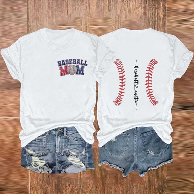 Fiudx Camisas para Mujer Camiseta/Camisa Holgada Informal de Manga Corta con Estampado de Letras a Doble Cara para Mujer