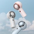 thumbnail image 1 of diseño bonito, ventilador de escritorio pequeño personal de 3 velocidades, ventilador recargable USB de maquillaje ligero para niñas con estilo, mujeres, hombres, interior y exterior Shuxiu Wang 8390615142441, 1 of 5