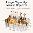 thumbnail image 2 of ABPETE Large Makeup Organizer, Clear 12 Slot Makeup Brush Holder with Handle, Vintage Striped Cosmetic Storage Box for Bathroom Countertop Desk Vanity, 2 of 7