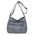 thumbnail image 1 of Bolso de hombro de piel sintética para mujer, bandolera de diseñador con múltiples cremalleras, Color sólido, a la moda, 2023 Fivean unisex, 1 of 2
