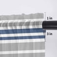 thumbnail image 5 of Navy Blue Grey Striped Valance Curtains for Kitchen/Living Room/Bathroom/Bedroom Window,Rod Pocket Small Topper Half Short Window Curtains Voile Sheer Scarf,Horizontal Lines Simple Minimalist 42"x18", 5 of 8