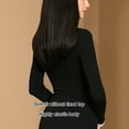 thumbnail image 5 of Conjunto de traje térmico con cuello en V, ropa y pantalones de otoño sin costuras de modal para mujer, 5 of 5