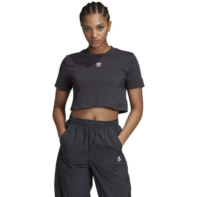 GD4368 Womens Adidas Trefoil Essentials Cropped Tee Walmart