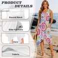 thumbnail image 5 of HELLHERO Round Neck Sleeveless Sundress, Floral Print with Heart Accents Women's Midi Dress Polyester Side Pockets Sleeveless Sundresses Non Deform, 5 of 8