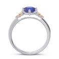 thumbnail image 4 of Diamond-Capitals 2.15 Carat Round Cut Blue Sapphire & Citrine Gemstone Luxurious Engagement Ring for her Solid 18K White Gold Size 9.5, 4 of 7