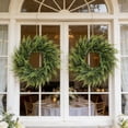 thumbnail image 2 of Surpdew Artificial Green Fern Door Wreath, Spring Wreaths For Front Door,22" Spring Summer Greenery Fern Leaf For Outdoor Wreath Home Farmhouse Wall Window Decor Green 22", 2 of 7
