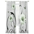 thumbnail image 6 of Sage Green Daisy Sheer Curtains for Living Room Bedroom Retro Farmhouse Botanical Floral Wooden Sheer Curtains 108 Inch Long 2 Panels Set Light Filtering Curtain Window Treatments Drapes, 6 of 6