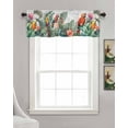 thumbnail image 3 of Tropical Linen Curtain Valance for Bedroom/Bathroom/Kitchen/Office/Living/Dining Room Window,Vintage Botanical Green Palm Leaves Flower Birds Rod Pocket Topper Decorative Cafe Drapes Panel 42"x12", 3 of 6