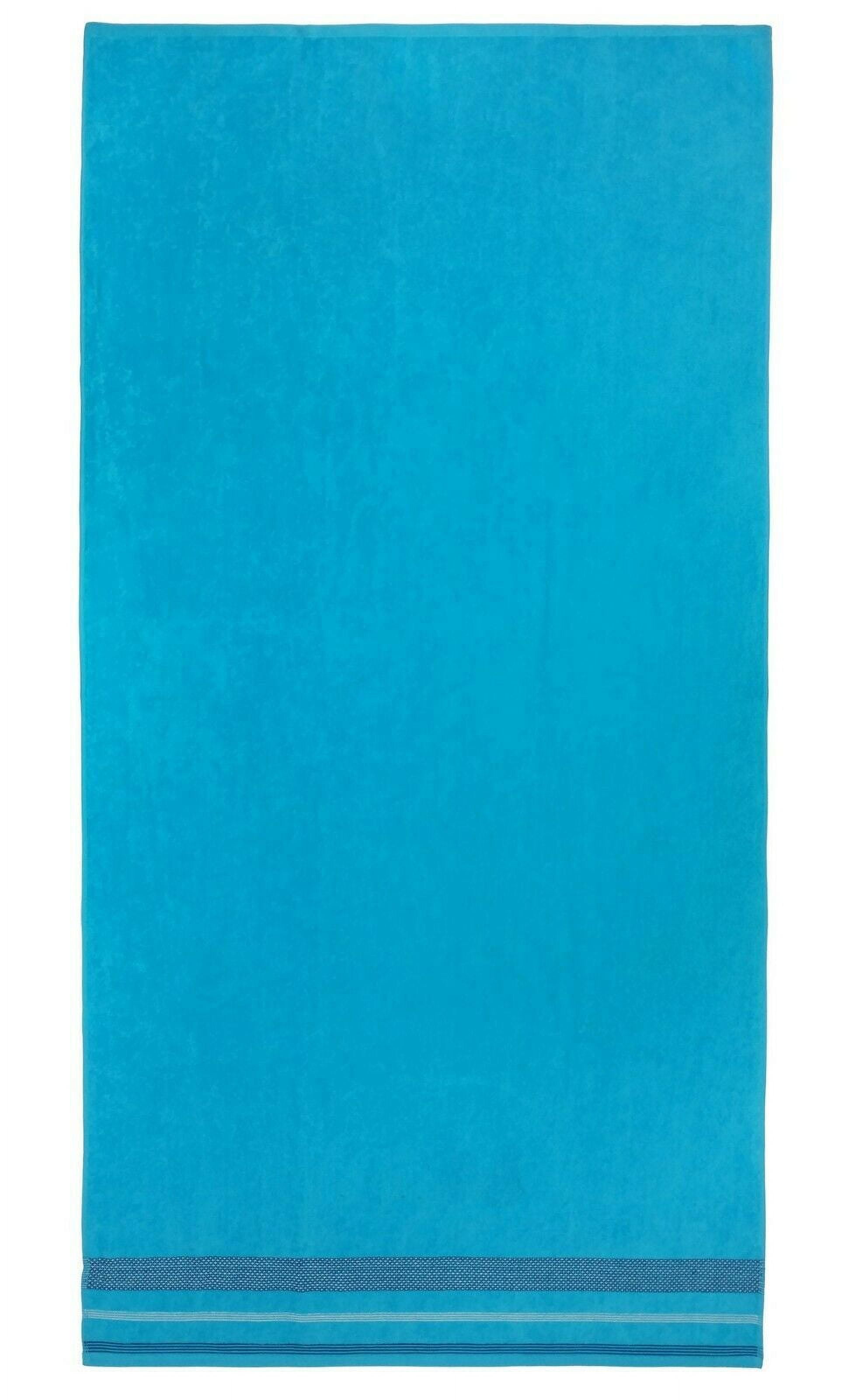 Kaufman Extra-Large Velour Beach Towel-Pool Towel Solid Color 35x68 Turquoise