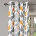 thumbnail image 3 of Ambesonne Geometric Grommet Curtain, Traditional, 50" x 63", Orange Grey White, 3 of 6