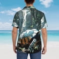 thumbnail image 6 of Daiia Turtle In Jungle Waterfall Hawaiian Shirt for Men Gentle Cotton Regular Short Sleeve Casual-Small, 6 of 9