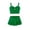 Green, variant on GYRATEDREAM Toddler Baby Girl Two Piece Swimsuit Bikini Set Sleeveless Solid Color Tankni Top and Bikini Bottom Swimwear Bathing Suit, 6-8 Years