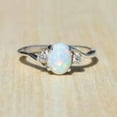 thumbnail image 2 of GKNET White Fire Opal Ring for Women Wedding Party 925 Silver Rings Delicate Jewelry Size 6-10-06# Heart Opal-9, 2 of 9