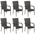 thumbnail image 2 of vidaXL 7 Piece Garden Dining Set Brown Poly Rattan, 2 of 5