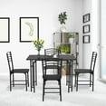 thumbnail image 4 of Costway 5 Pcs Modern Dining Table Set 4 Chairs Steel Frame Home Kitchen Furniture Black, 4 of 9