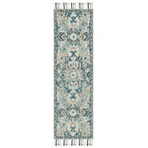 SAFAVIEH Blossom Frona Floral Wool Runner Rug, Blue/Ivory, 2'3" x 6'