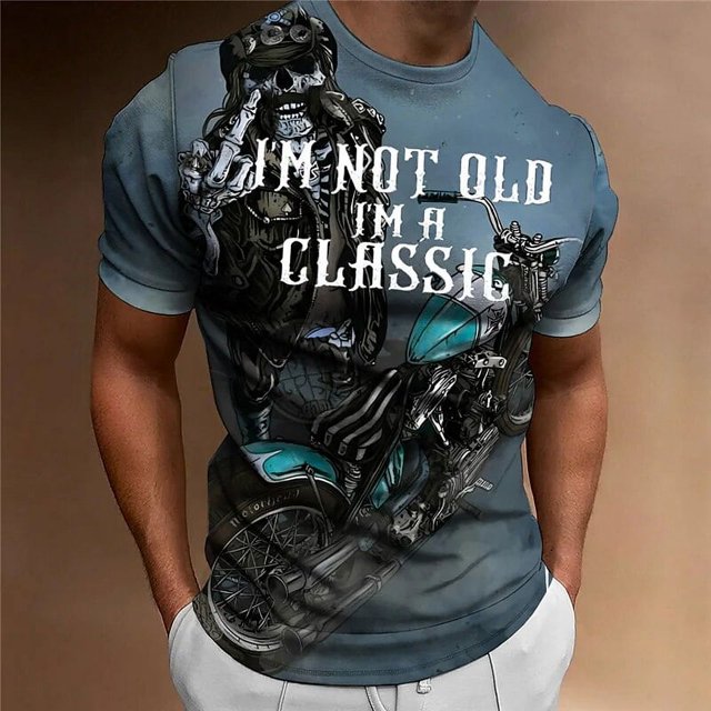 Camiseta con estampado de motocicleta 3D para hombre, camisa clásica Vintage de manga corta para hombre, camisas de motorista de paseo callejero, Tops de gran tamaño