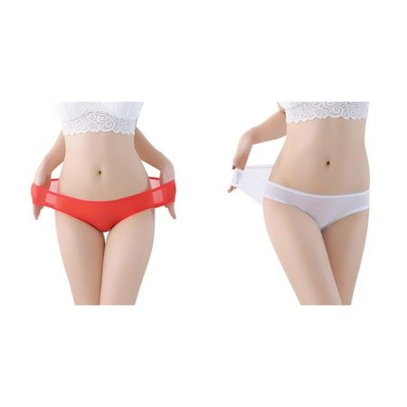 (2-Pack) Kcodviy Womens Low Waist Sheer Women S Panties Plus Size Mesh Briefs Cute Seamless Underwear Female Panties for Women