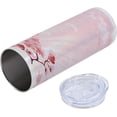 thumbnail image 5 of East 20 Oz Skinny Tumbler, Japanese Cherry Blossom Sakura Buds Springtime Travel Destinations Seasonal, Leak-Proof Straw Lid and Brush Vacuum Insulated for Outdoor Use, Pink Coral, 5 of 6