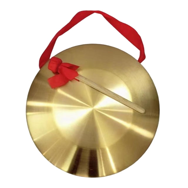 ZLight Gong Instrument Portable Metal Hand Gong Celebrating Parade Shows Dances for gold 32cm