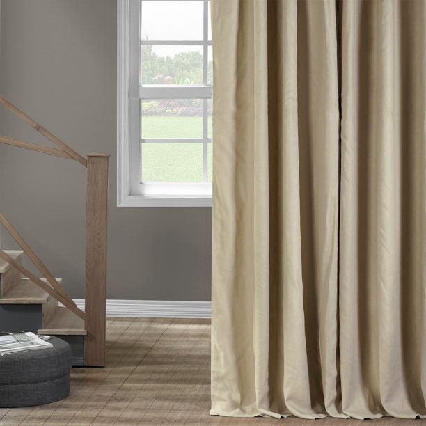 Exclusive Fabrics French Linen Lined Curtain Panel