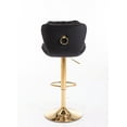 thumbnail image 4 of Mid Century Modern Swivel Bar Stools Set of 2, Velvet Upholstered Barstools with Ergonomic Backrest and Golden Base, Adjustable Counter Height Bar Chairs, for Home Pub Kitchen Island, black, 4 of 9