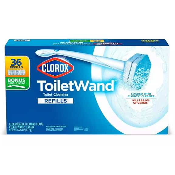 Clorox Toilet Wand Disposable Toilet Cleaning System, 1 ToiletWand Handle and 36 Disinfecting Refill Heads