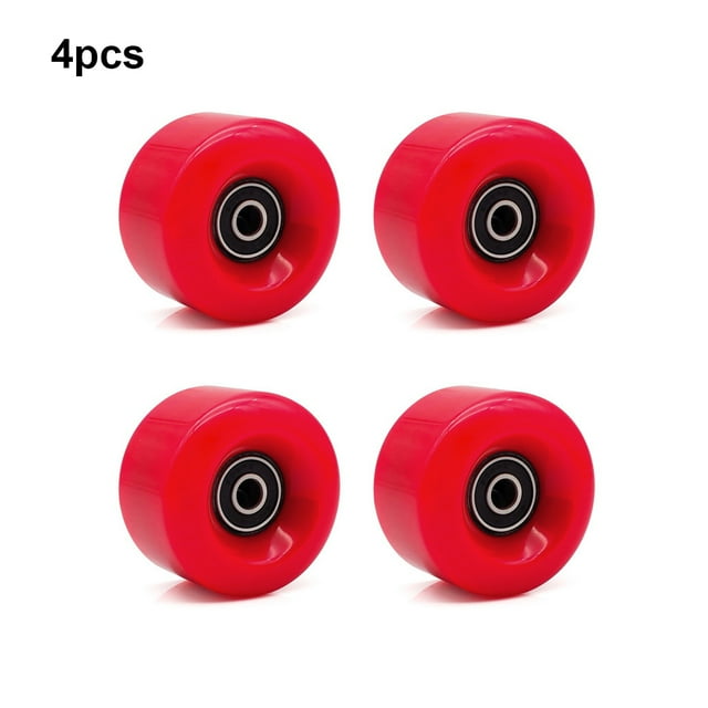 4 Pcs de Remplacement de Roues de Patin Accessoires Modifiés Épais en Ligne DIY Amélioration Patins à Roulettes Roues avec Roulements Accessoire de Sport Patinage Rouge