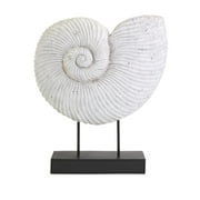 21.5" Classic White Tropicana Nautical Button Seashell on Stand Table Top Decor