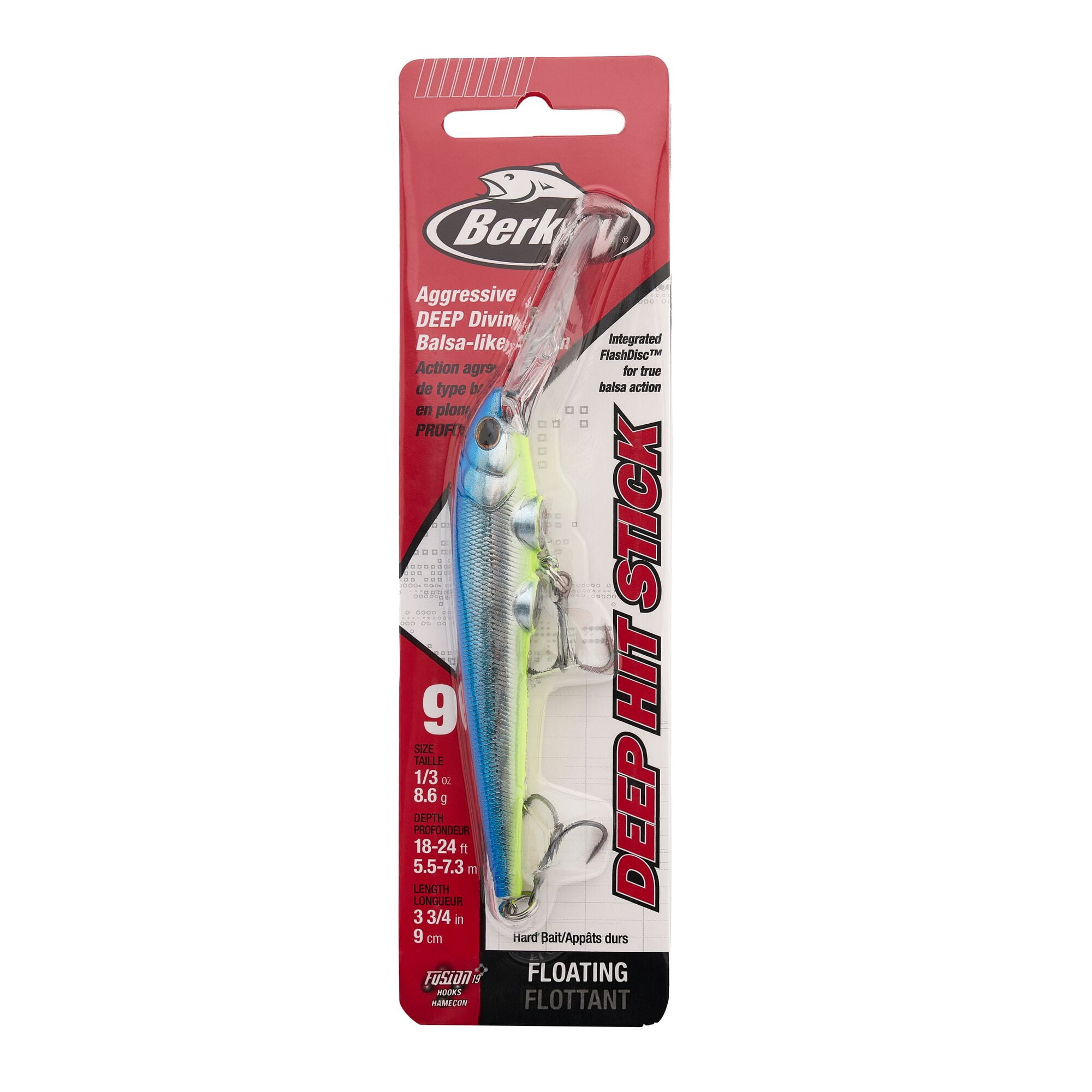 Berkley Deep Hit Stick, 3.75 in, Crankbaits, Blue Slime (1 Count)