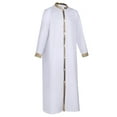 thumbnail image 6 of ZQUUVOU Mens Halloween Choir Clothes Robe Gentleman Clergy Priest Baptism Officiant Cloak Medieval Unisex Role Playing Outfits White, 6 of 7