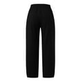 thumbnail image 4 of QLEICOM Womens Slacks Women's Wrinkle Free Relaxed Fit Straight Leg Pants Loose Solid Pockets Elastic Waist Comfortable Harem Ankle-Length Pants Wide Leg Pants Relaxed Fit Trousers Black XXL, 4 of 6
