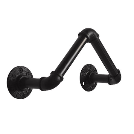 LITINKIMI Pipe Brackets For Wall Black 1Pack 9.4X5.1X3.7In