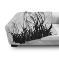 thumbnail image 3 of Black and White Soft Flannel Fleece Blanket, Silhouette of Bushes Wild Plants Wheat Field Twiggy Herbs Seasonal Picture, Cozy Plush for Indoor and Outdoor Use, 60" x 80", White Black, by Ambesonne, 3 of 6