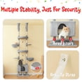 thumbnail image 4 of Furcato Cat Tree, Floor to Ceiling Cat Tower Adjustable Height [92.9-102.4 in=235-258cm], 7 Tiers Cat Climbing Play House, Light Grey, 4 of 10