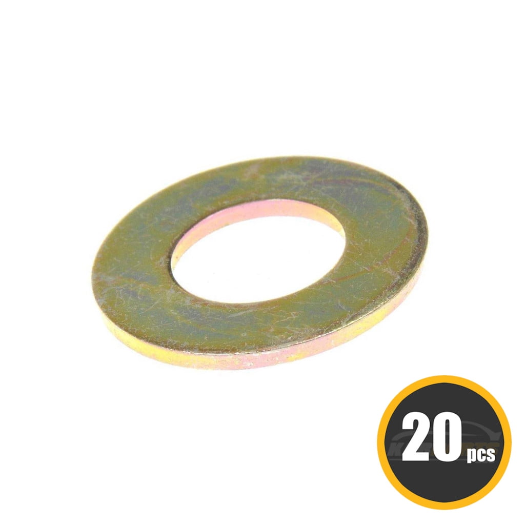 KarParts360 Flat Washers | Steel | Yellow | 1/2 Inches Callout Size | 1/2 Inches Inside Diameter
