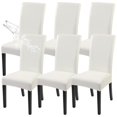 thumbnail image 1 of Juego de 6 Fundas para Sillas de Comedor Impermeables de Cuero PU Crema, 1 of 7