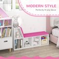 thumbnail image 4 of HOMCOM 5-Cubby Bookcase with Cushioned Reading Nook, Pink, 4 of 10