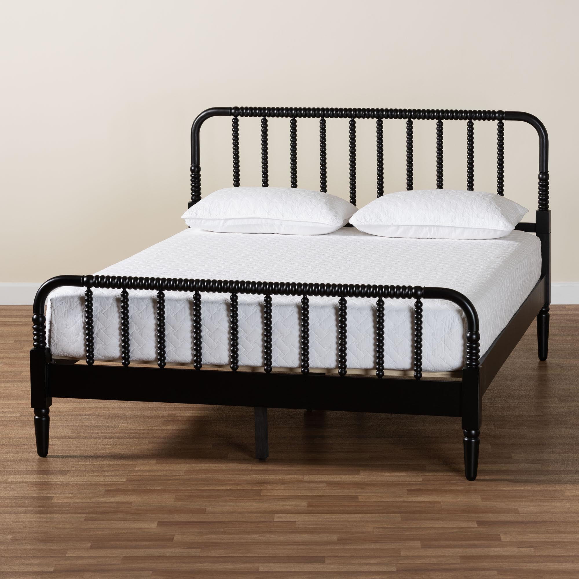 Baxton Studio Braith Farmhouse Platform Bed, King, Black