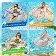 thumbnail image 5 of PVC Recliner Pool Float with Cup Holder - Inflatable Lounge Chair, Sunbathing Raft, 350lb Capacity, for Adults Summer Vacation, Beach Party Accessory, Blue, 5 of 7